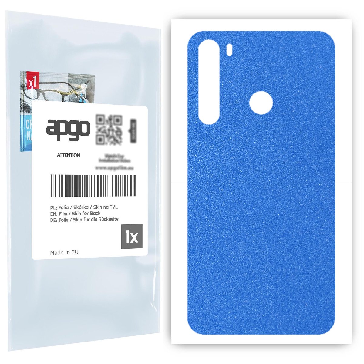 Folia naklejka skórka strukturalna na TYŁ do HTC Desire 20 Pro -  Niebieski Pastel Matowy Chropowaty Baranek - apgo SKINS