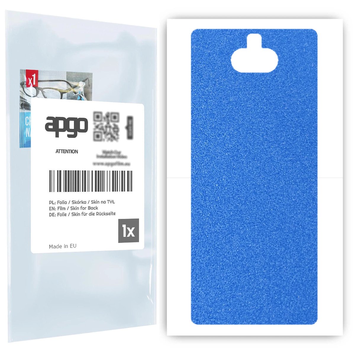 Folia naklejka skórka strukturalna na TYŁ do Sony Xperia 10 -  Niebieski Pastel Matowy Chropowaty Baranek - apgo SKINS