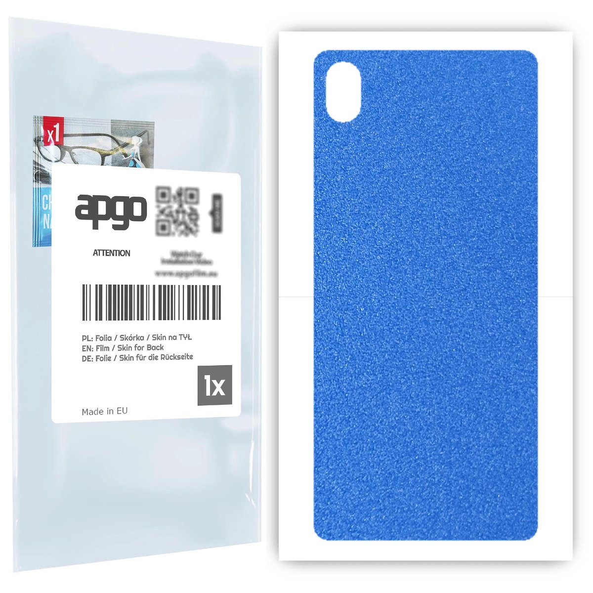 Folia naklejka skórka strukturalna na TYŁ do Sony Xperia L3 -  Niebieski Pastel Matowy Chropowaty Baranek - apgo SKINS