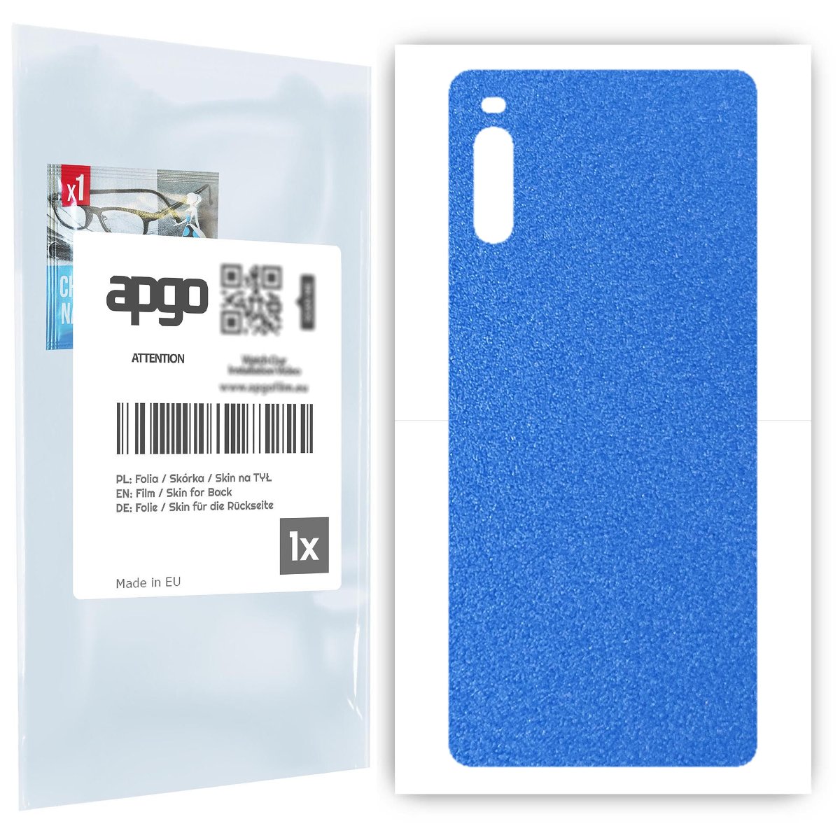 Folia naklejka skórka strukturalna na TYŁ do Sony Xperia L4 -  Niebieski Pastel Matowy Chropowaty Baranek - apgo SKINS