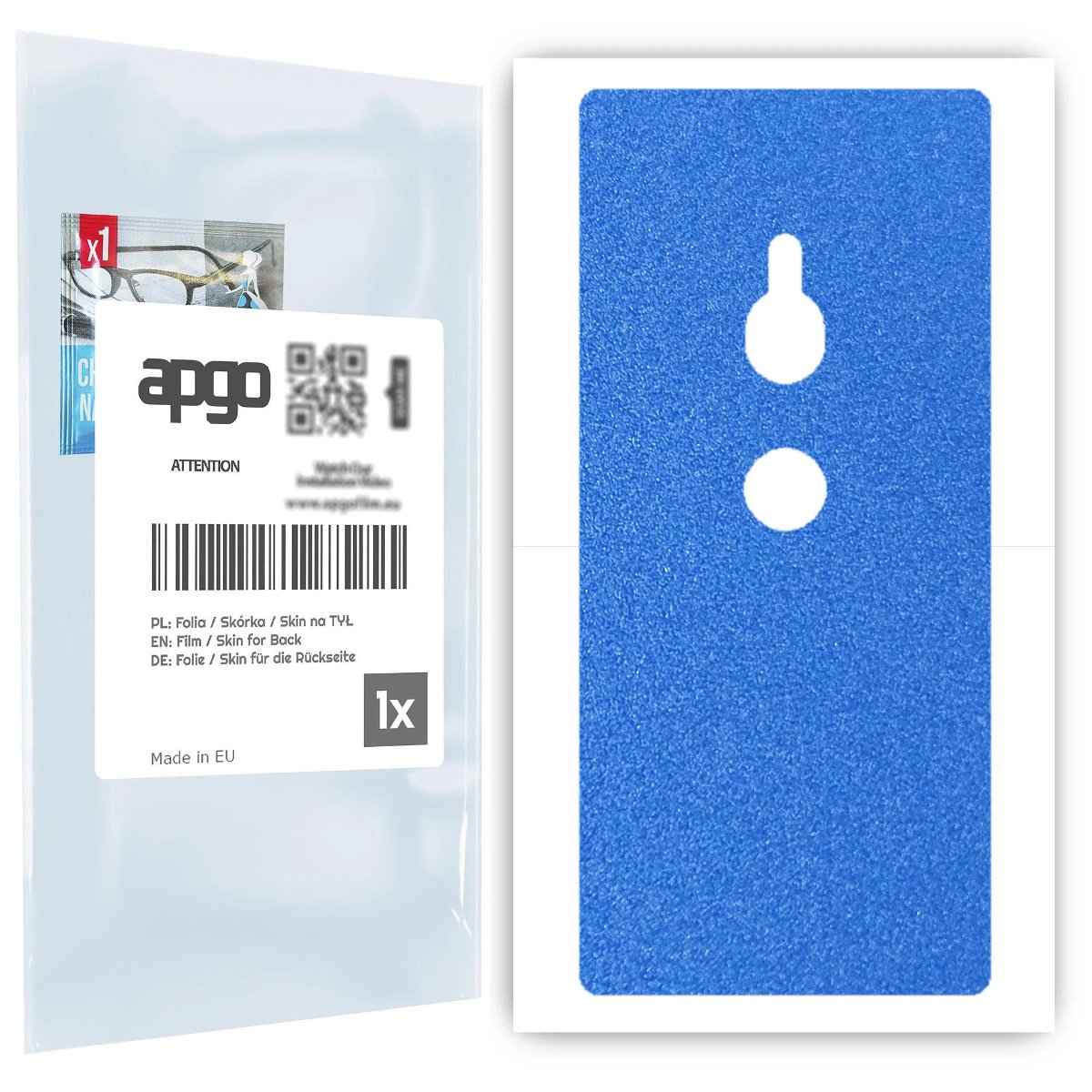 Folia naklejka skórka strukturalna na TYŁ do Sony Xperia XZ2 -  Niebieski Pastel Matowy Chropowaty Baranek - apgo SKINS