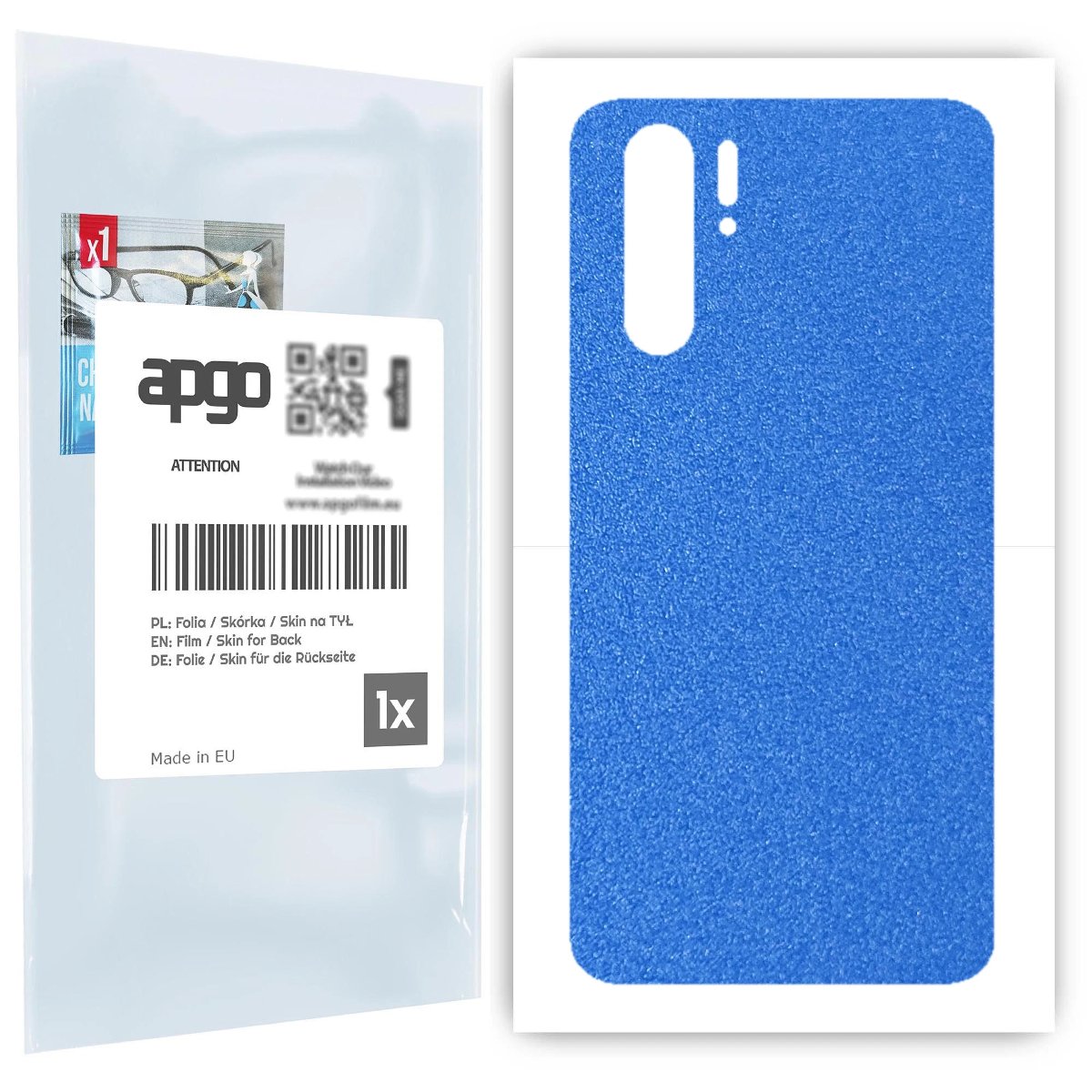 Folia naklejka skórka strukturalna na TYŁ do Huawei P30 Pro New Edition -  Niebieski Pastel Matowy Chropowaty Baranek - apgo SKINS