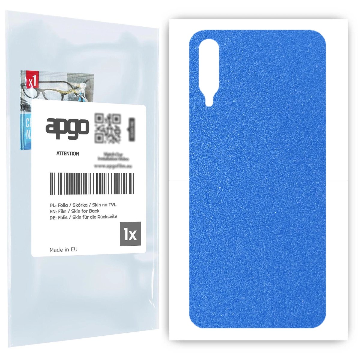Folia naklejka skórka strukturalna na TYŁ do Samsung Galaxy A30s -  Niebieski Pastel Matowy Chropowaty Baranek - apgo SKINS