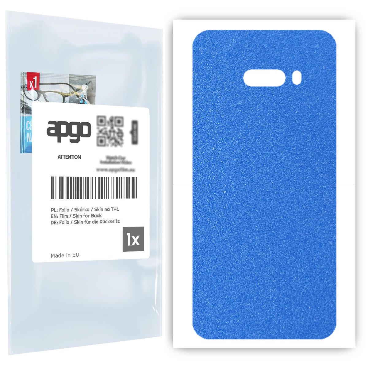 Folia naklejka skórka strukturalna na TYŁ do LG G8X ThinQ -  Niebieski Pastel Matowy Chropowaty Baranek - apgo SKINS