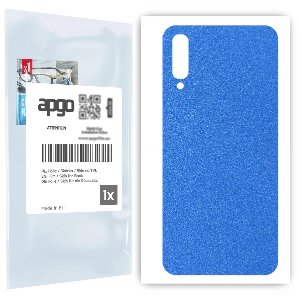 Folia naklejka skórka strukturalna na TYŁ do Samsung Galaxy A70 -  Niebieski Pastel Matowy Chropowaty Baranek - apgo SKINS