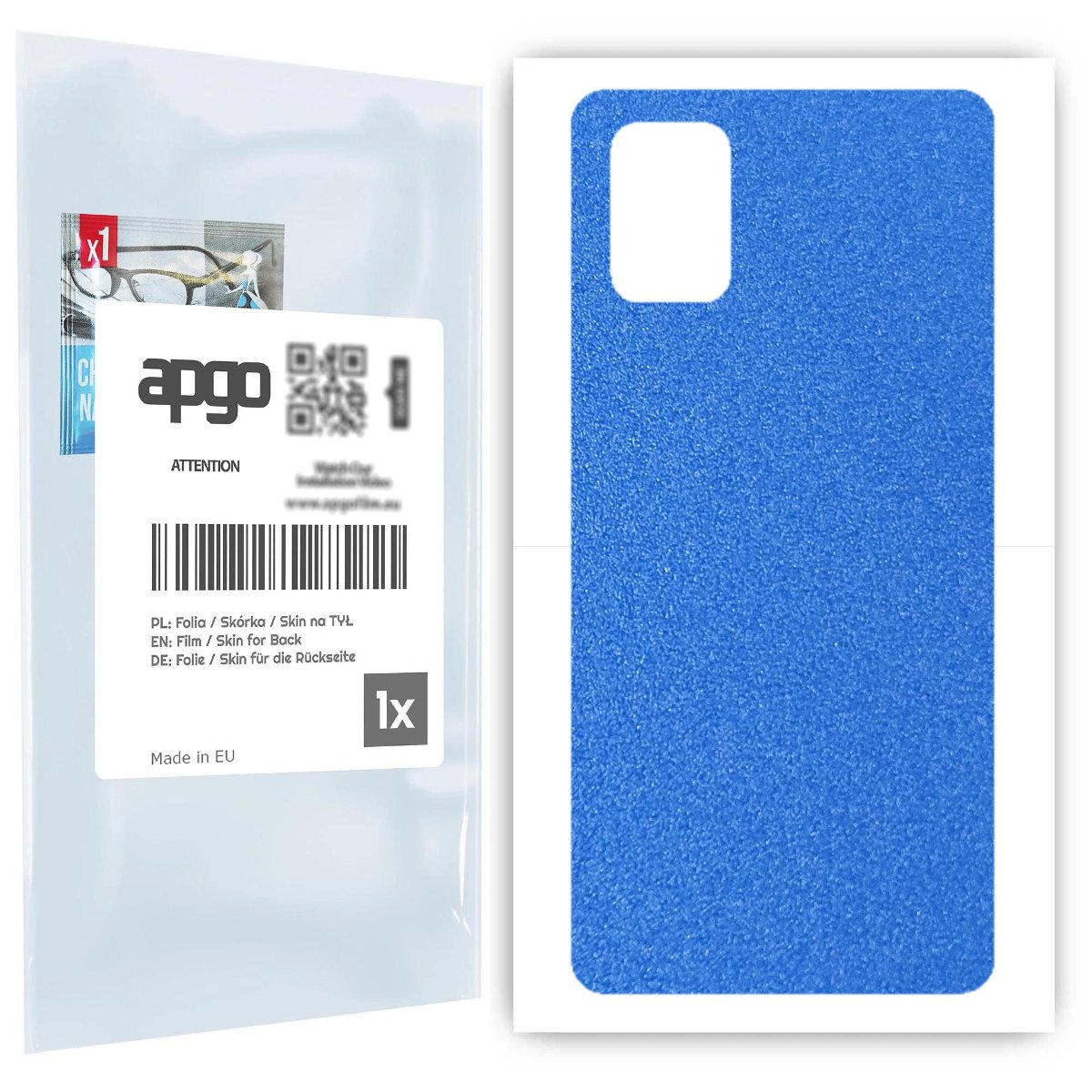 Folia naklejka skórka strukturalna na TYŁ do Samsung Galaxy A71 -  Niebieski Pastel Matowy Chropowaty Baranek - apgo SKINS