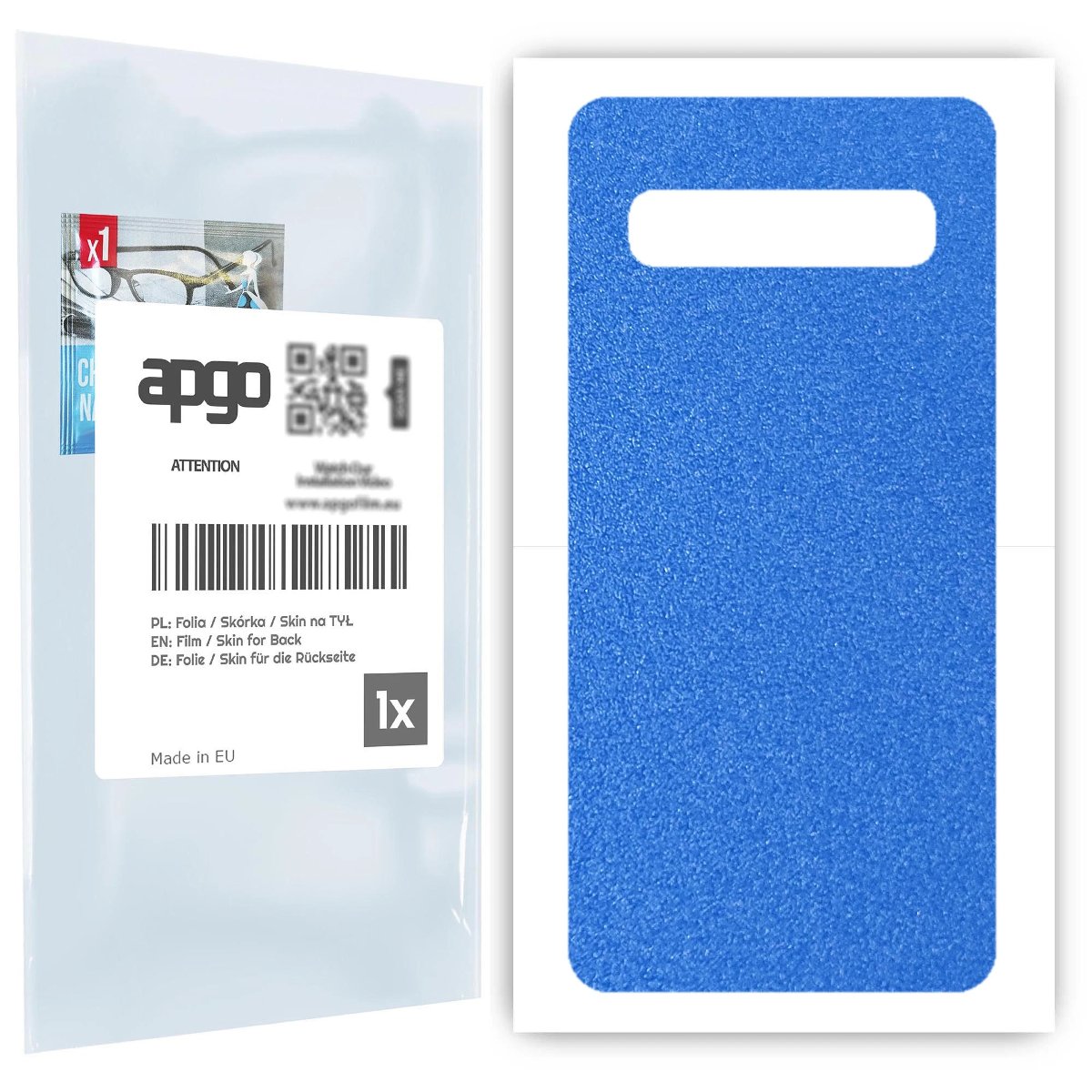 Folia naklejka skórka strukturalna na TYŁ do Samsung Galaxy S10 5G -  Niebieski Pastel Matowy Chropowaty Baranek - apgo SKINS