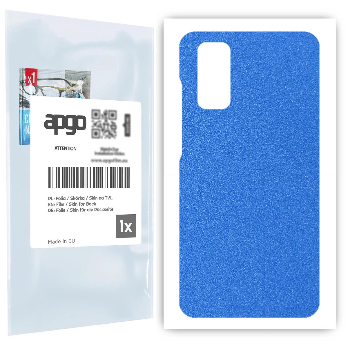 Folia naklejka skórka strukturalna na TYŁ do Samsung Galaxy S20 Ultra 5G -  Niebieski Pastel Matowy Chropowaty Baranek - apgo SKINS