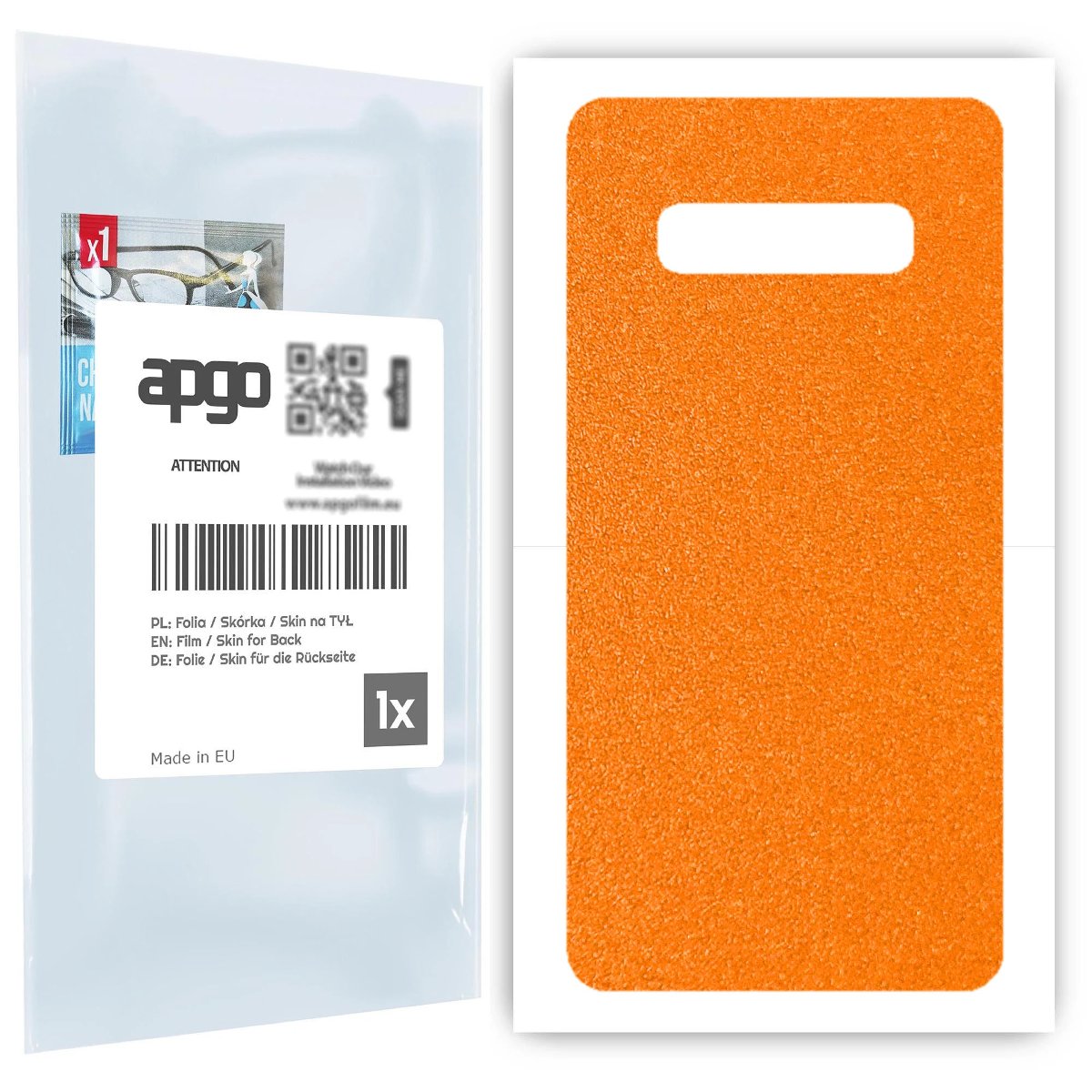 Folia naklejka skórka strukturalna na TYŁ do Samsung Galaxy S10+ -  Pomarańczowy Pastel Matowy Chropowaty Baranek - apgo SKINS