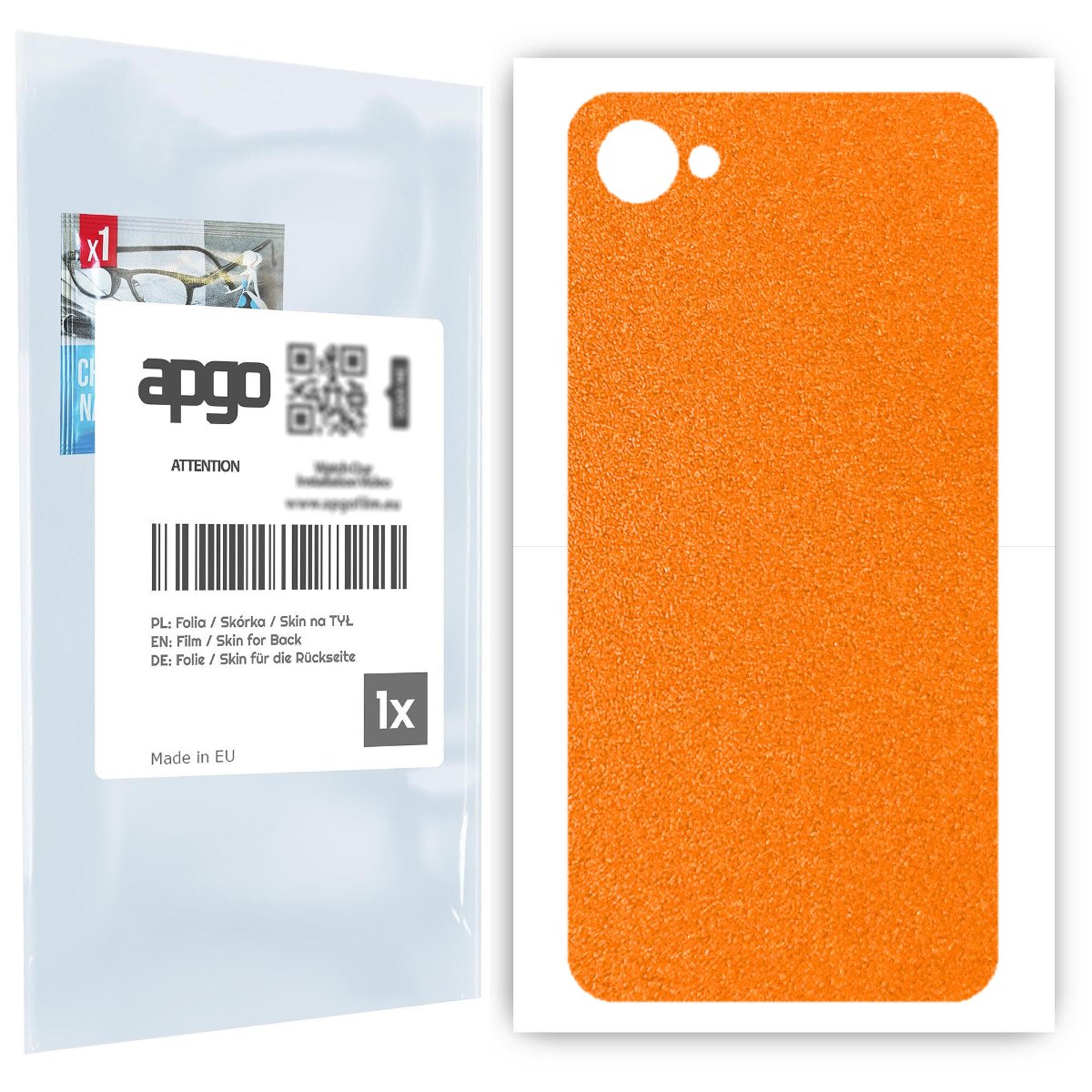 Folia naklejka skórka strukturalna na TYŁ do HTC Desire 12 -  Pomarańczowy Pastel Matowy Chropowaty Baranek - apgo SKINS