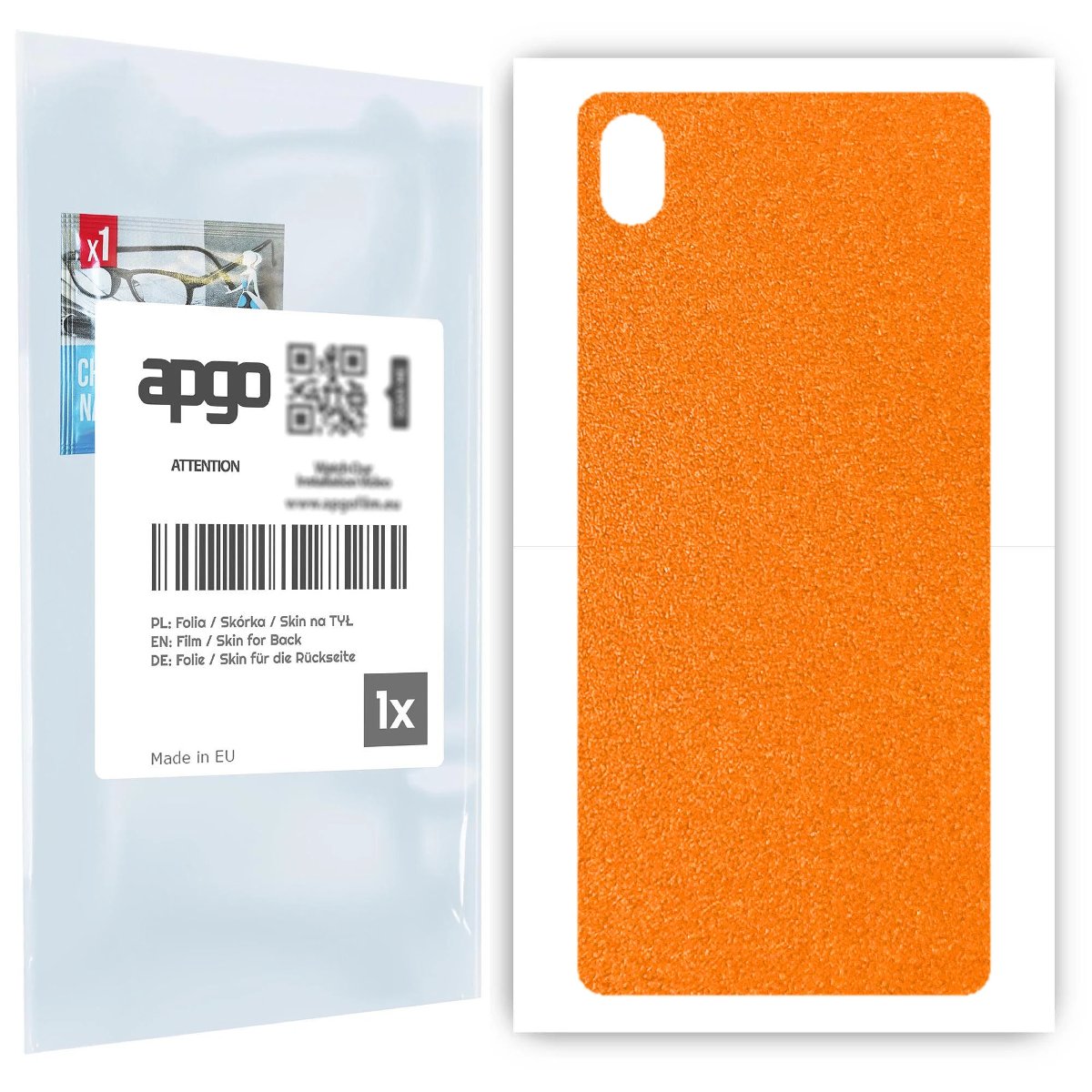 Folia naklejka skórka strukturalna na TYŁ do Sony Xperia L3 -  Pomarańczowy Pastel Matowy Chropowaty Baranek - apgo SKINS