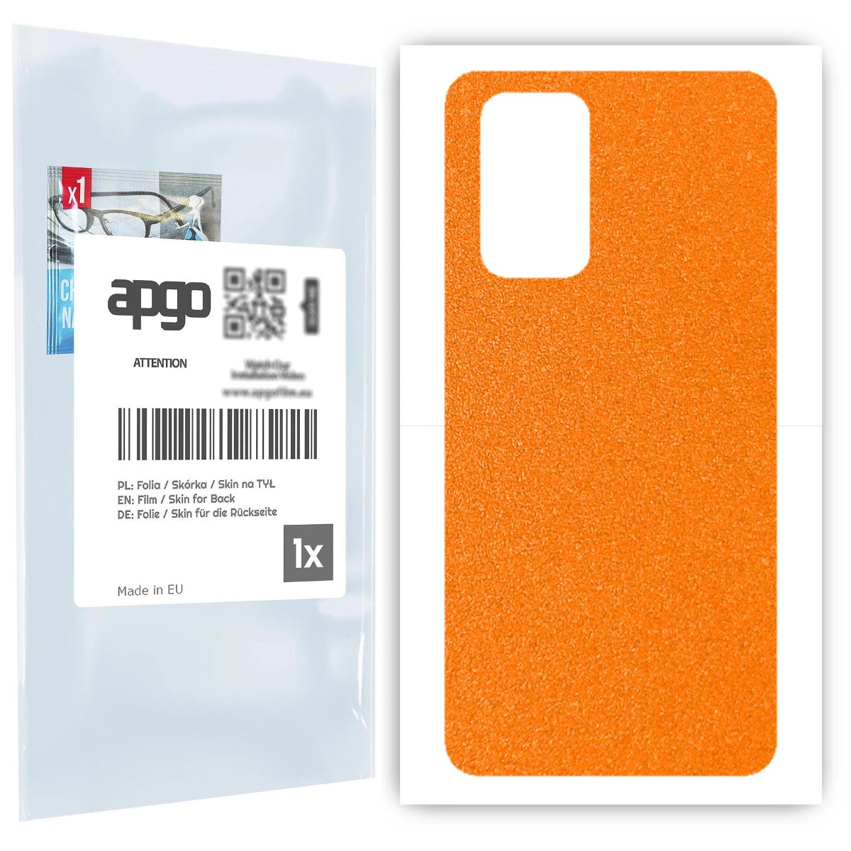 Folia naklejka skórka strukturalna na TYŁ do Xiaomi Redmi Note 10 Pro -  Pomarańczowy Pastel Matowy Chropowaty Baranek - apgo SKINS