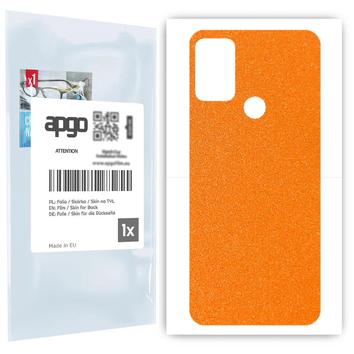 Folia naklejka skórka strukturalna na TYŁ do Motorola Moto G50 -  Pomarańczowy Pastel Matowy Chropowaty Baranek - apgo SKINS