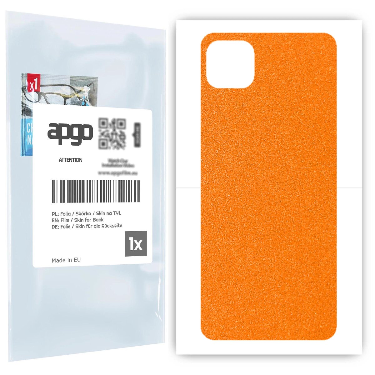 Folia naklejka skórka strukturalna na TYŁ do Samsung Galaxy A22 5G -  Pomarańczowy Pastel Matowy Chropowaty Baranek - apgo SKINS