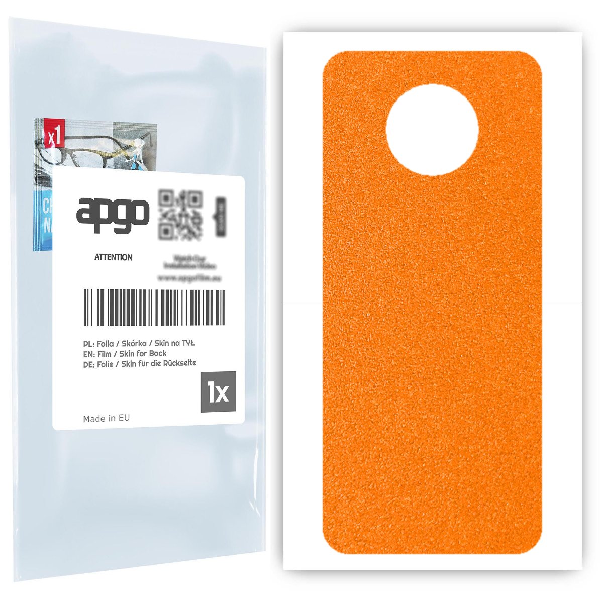 Folia naklejka skórka strukturalna na TYŁ do Nokia G50 5G -  Pomarańczowy Pastel Matowy Chropowaty Baranek - apgo SKINS