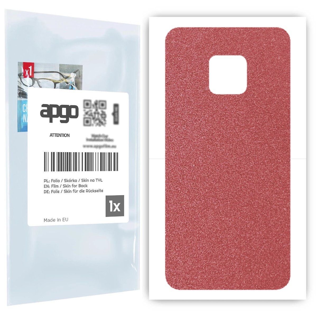 Folia naklejka skórka strukturalna na TYŁ do Huawei Mate 20 Pro -  Różowy Pastel Matowy Chropowaty Baranek - apgo SKINS