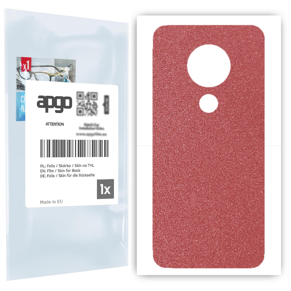 Folia naklejka skórka strukturalna na TYŁ do Nokia 7.2 -  Różowy Pastel Matowy Chropowaty Baranek - apgo SKINS