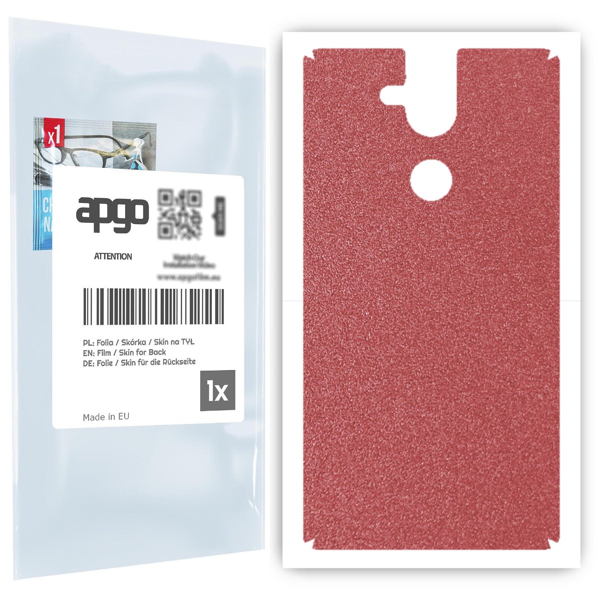 Folia naklejka skórka strukturalna na TYŁ do Nokia 8 Sirocco -  Różowy Pastel Matowy Chropowaty Baranek - apgo SKINS