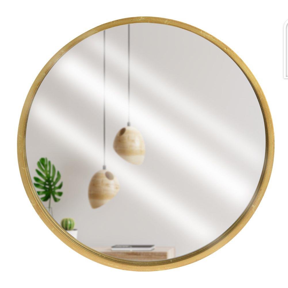 Lustro okrągłe złote 30cm