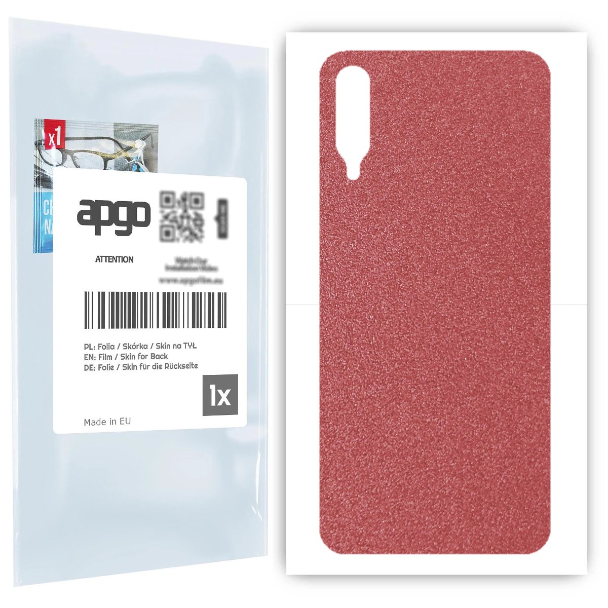Folia naklejka skórka strukturalna na TYŁ do Samsung Galaxy A30s -  Różowy Pastel Matowy Chropowaty Baranek - apgo SKINS