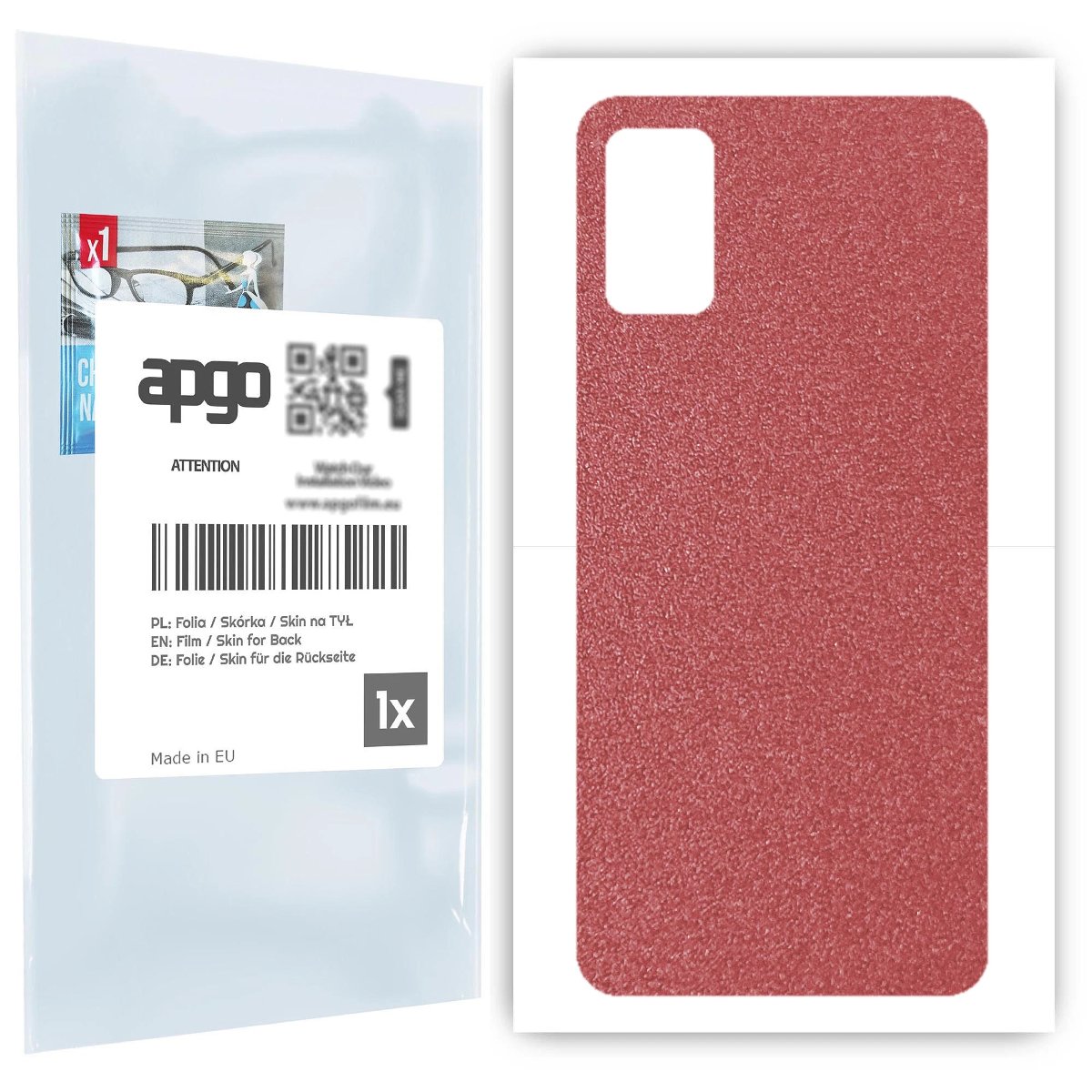 Folia naklejka skórka strukturalna na TYŁ do Samsung Galaxy A41 -  Różowy Pastel Matowy Chropowaty Baranek - apgo SKINS