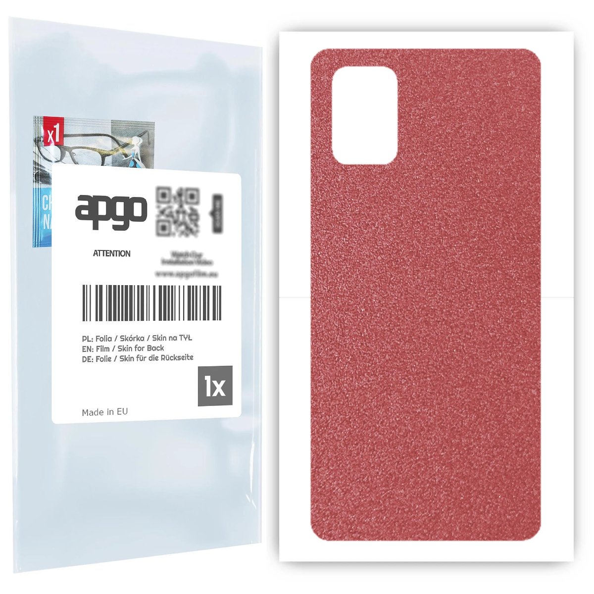 Folia naklejka skórka strukturalna na TYŁ do Samsung Galaxy A71 -  Różowy Pastel Matowy Chropowaty Baranek - apgo SKINS