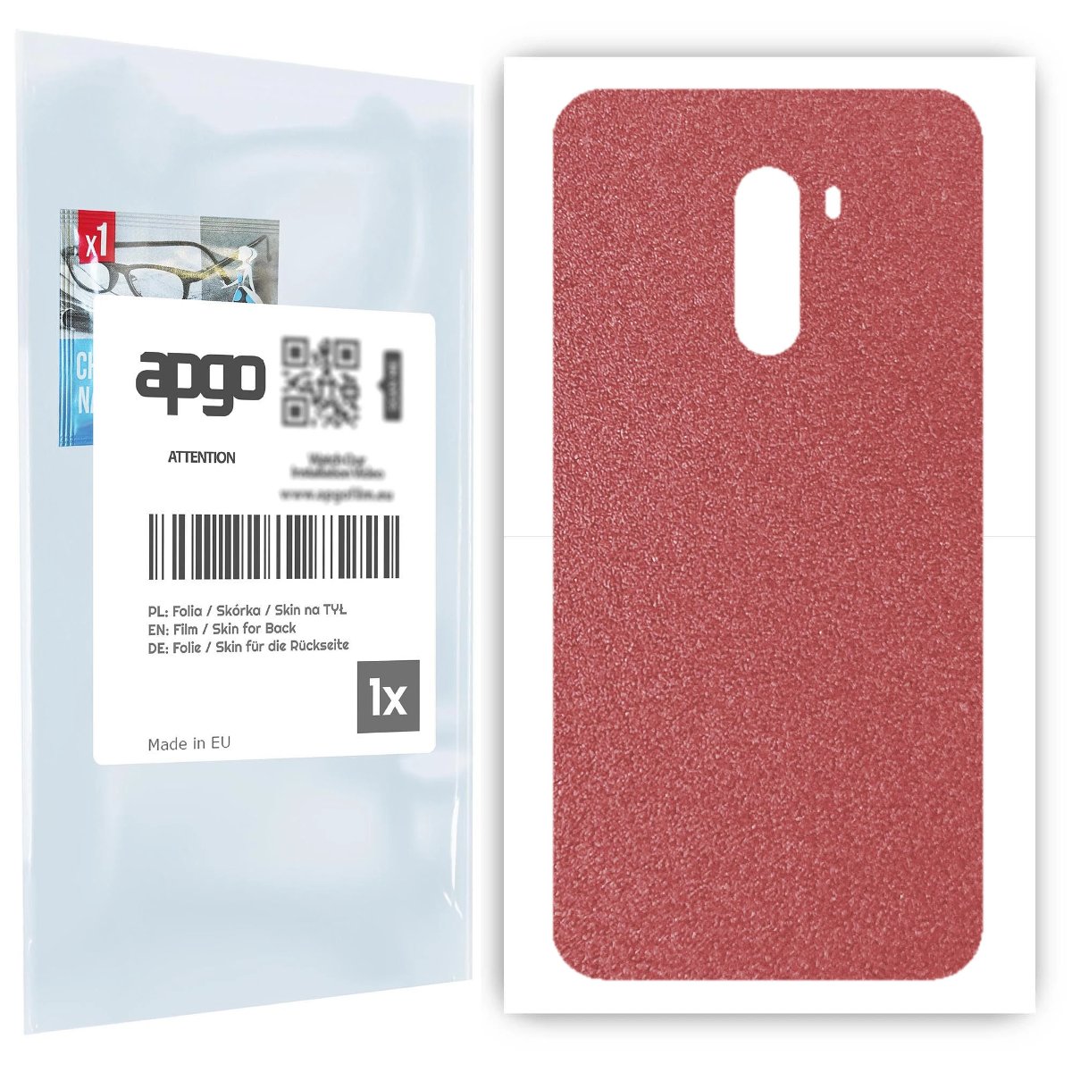 Folia naklejka skórka strukturalna na TYŁ do Xiaomi Pocophone F1 -  Różowy Pastel Matowy Chropowaty Baranek - apgo SKINS