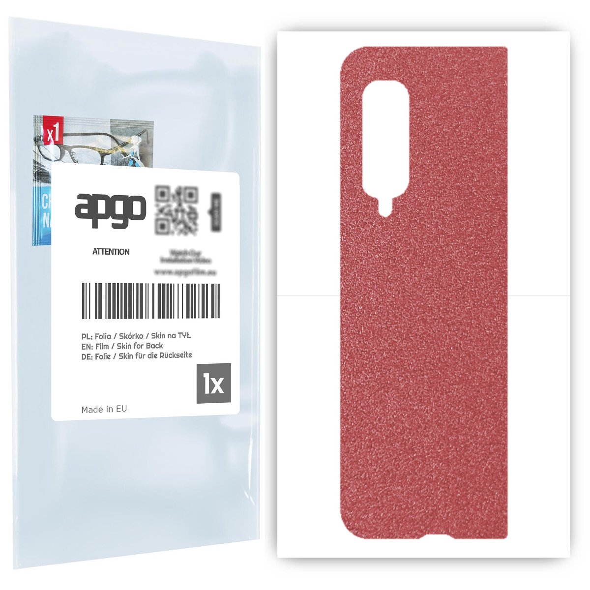 Folia naklejka skórka strukturalna na TYŁ do Samsung Galaxy Fold -  Różowy Pastel Matowy Chropowaty Baranek - apgo SKINS