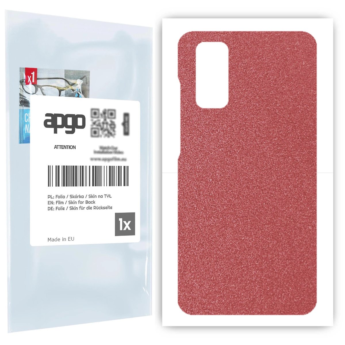 Folia naklejka skórka strukturalna na TYŁ do Samsung Galaxy S20 5G UW -  Różowy Pastel Matowy Chropowaty Baranek - apgo SKINS