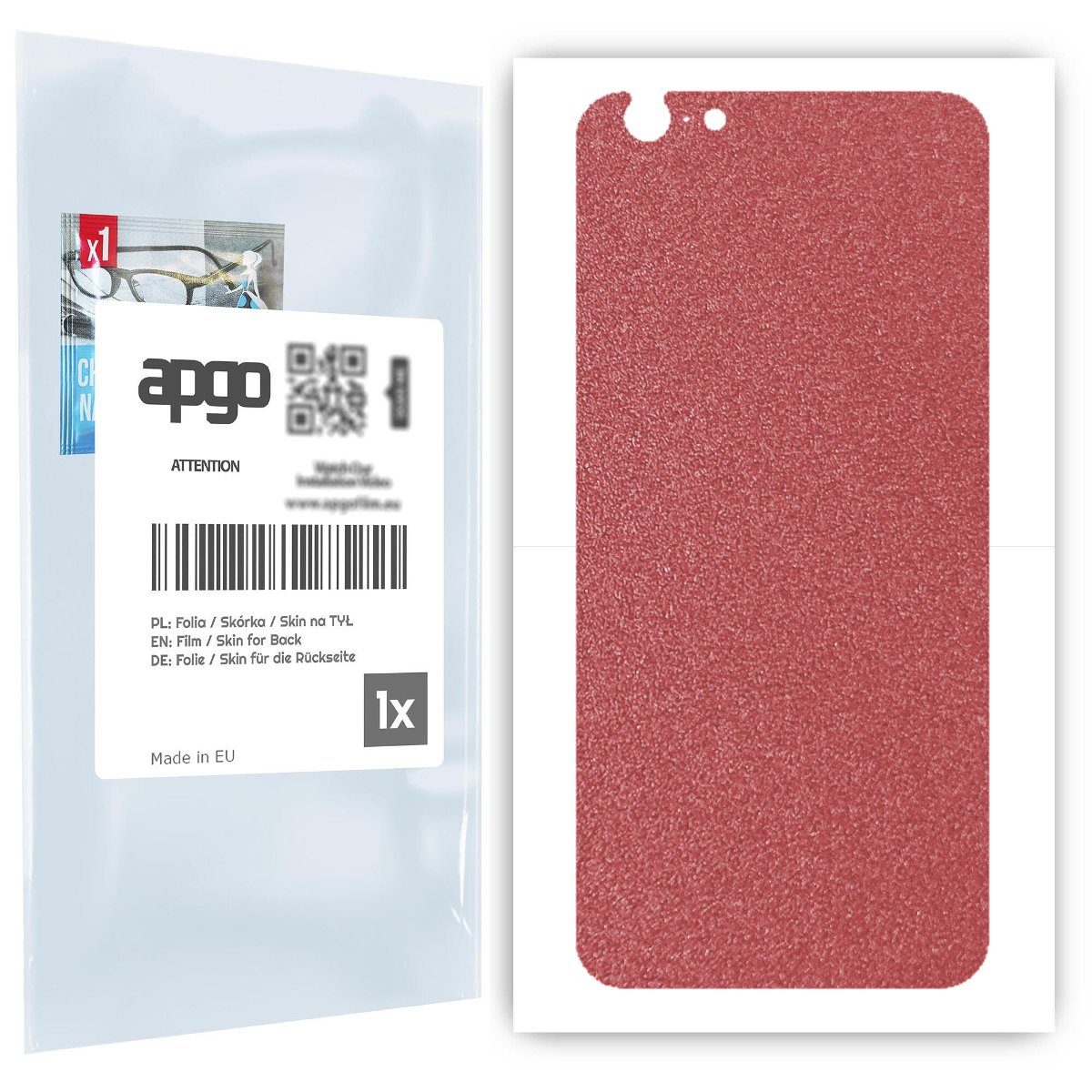 Folia naklejka skórka strukturalna na TYŁ do Apple iPhone 6 -  Różowy Pastel Matowy Chropowaty Baranek - apgo SKINS