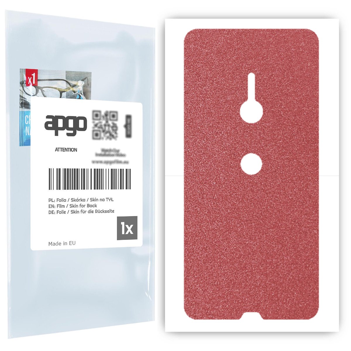 Folia naklejka skórka strukturalna na TYŁ do Sony Xperia XZ3 -  Różowy Pastel Matowy Chropowaty Baranek - apgo SKINS