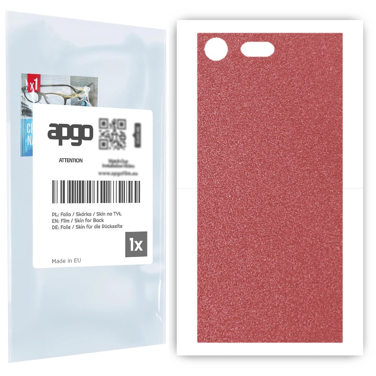 Folia naklejka skórka strukturalna na TYŁ do Sony Xperia XZ Premium -  Różowy Pastel Matowy Chropowaty Baranek - apgo SKINS