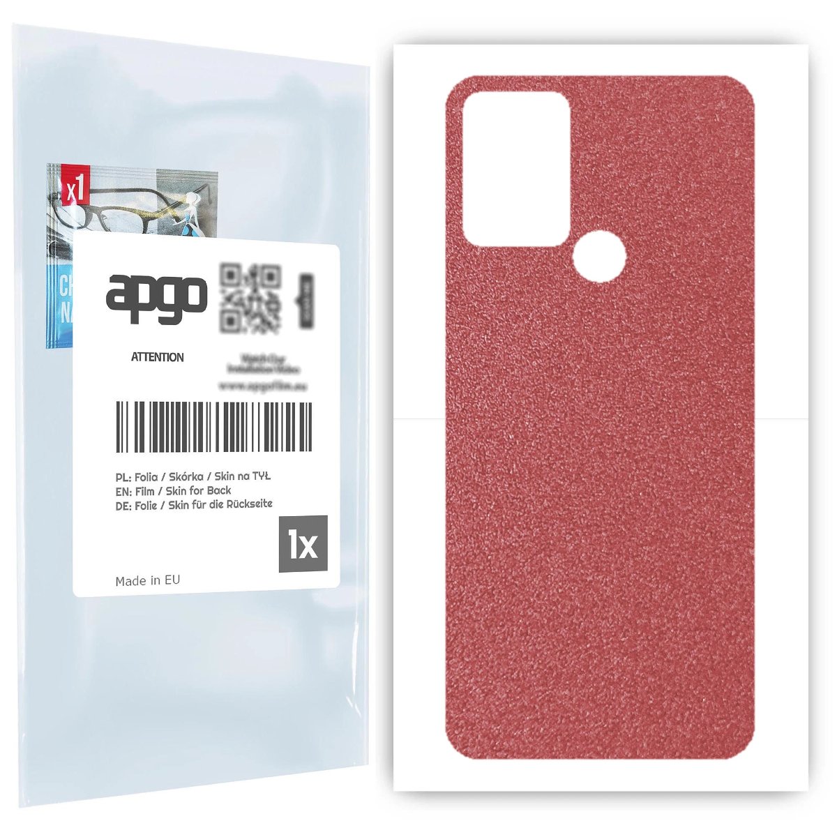 Folia naklejka skórka strukturalna na TYŁ do HTC Desire 20+ -  Różowy Pastel Matowy Chropowaty Baranek - apgo SKINS