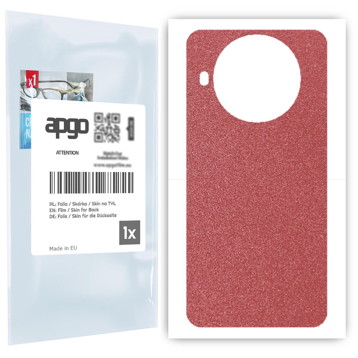 Folia naklejka skórka strukturalna na TYŁ do Cubot Note 20 -  Różowy Pastel Matowy Chropowaty Baranek - apgo SKINS