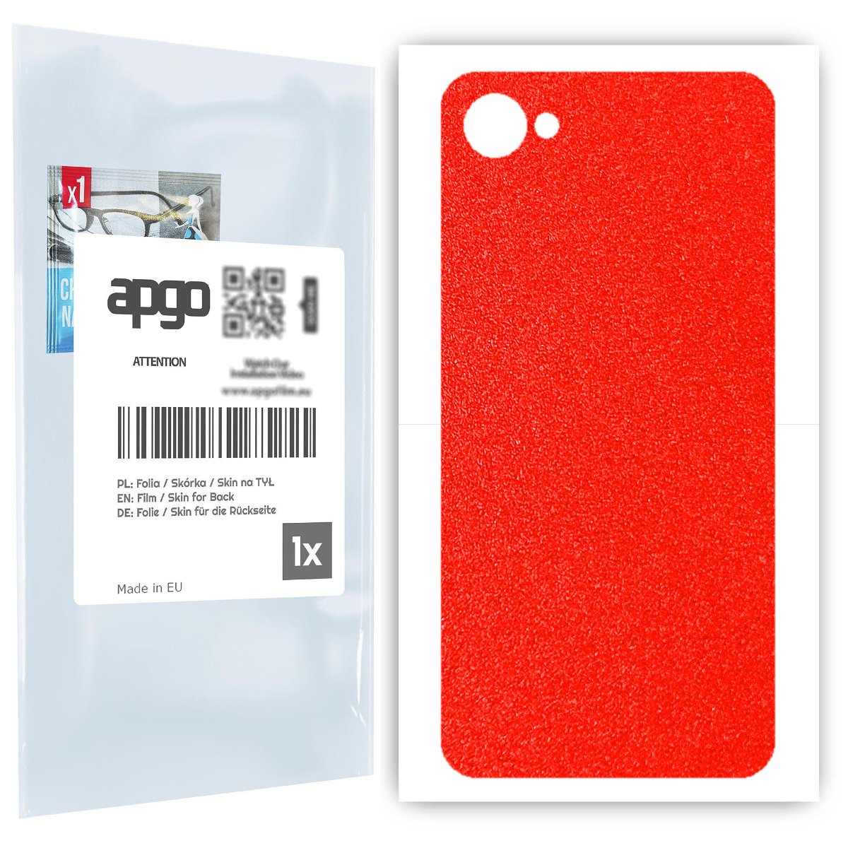 Folia naklejka skórka strukturalna na TYŁ do HTC Desire 12 -  Czerwony Pastel Matowy Chropowaty Baranek - apgo SKINS