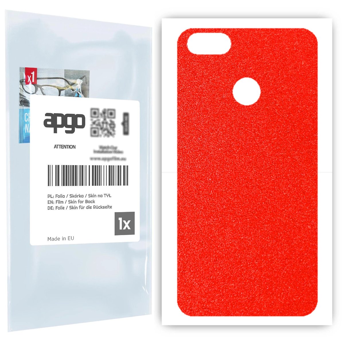 Folia naklejka skórka strukturalna na TYŁ do Huawei P9 lite mini -  Czerwony Pastel Matowy Chropowaty Baranek - apgo SKINS