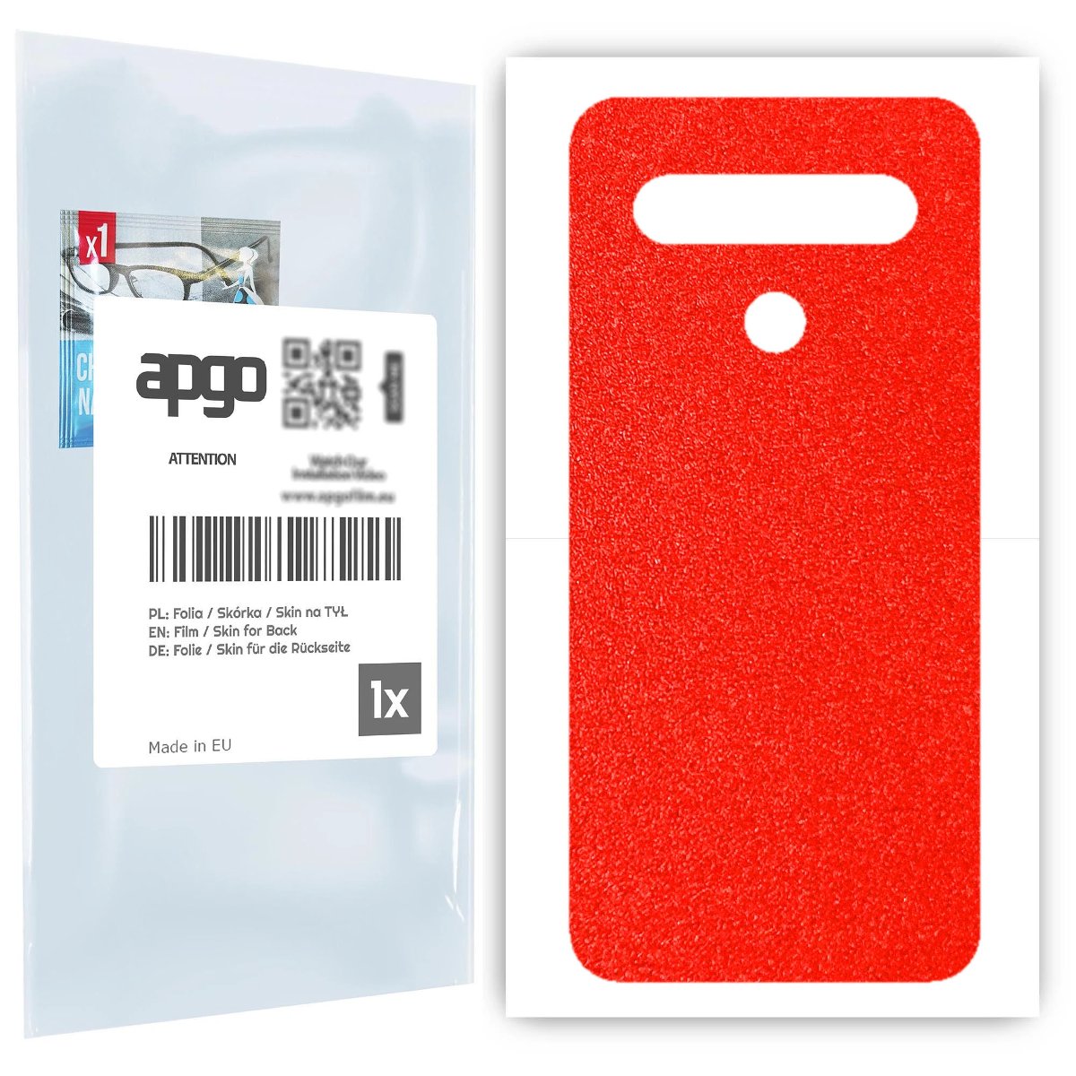 Folia naklejka skórka strukturalna na TYŁ do LG K61 -  Czerwony Pastel Matowy Chropowaty Baranek - apgo SKINS