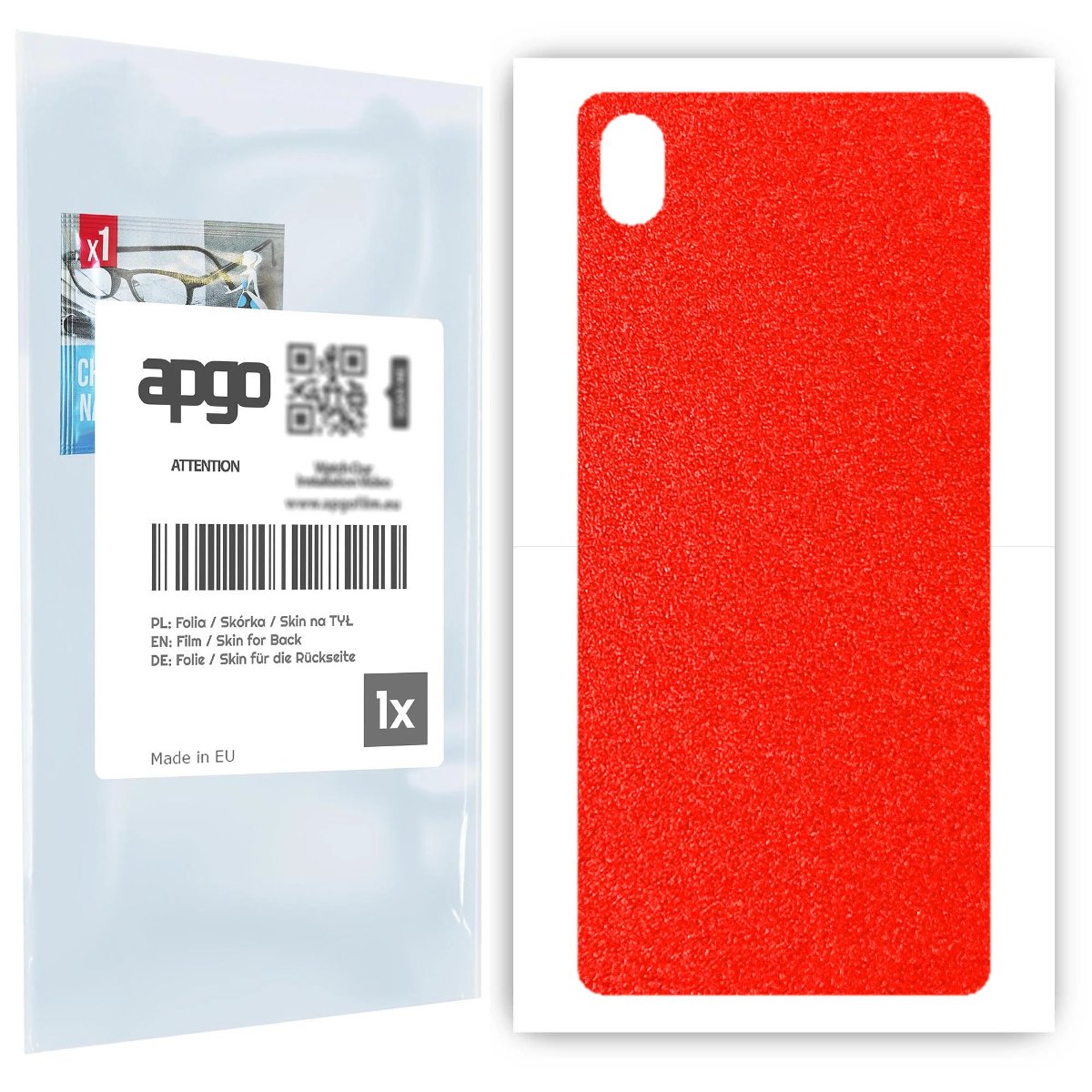 Folia naklejka skórka strukturalna na TYŁ do Sony Xperia L3 -  Czerwony Pastel Matowy Chropowaty Baranek - apgo SKINS