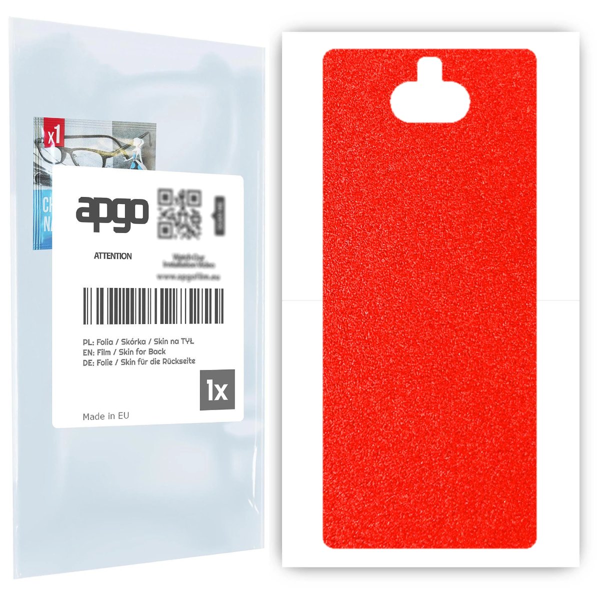 Folia naklejka skórka strukturalna na TYŁ do Sony Xperia 10 -  Czerwony Pastel Matowy Chropowaty Baranek - apgo SKINS