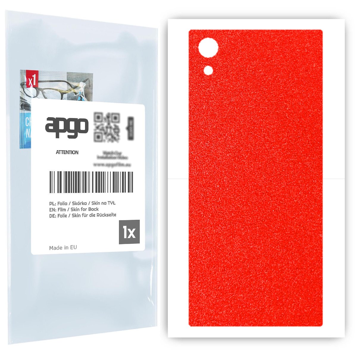 Folia naklejka skórka strukturalna na TYŁ do Sony Xperia XA1 -  Czerwony Pastel Matowy Chropowaty Baranek - apgo SKINS