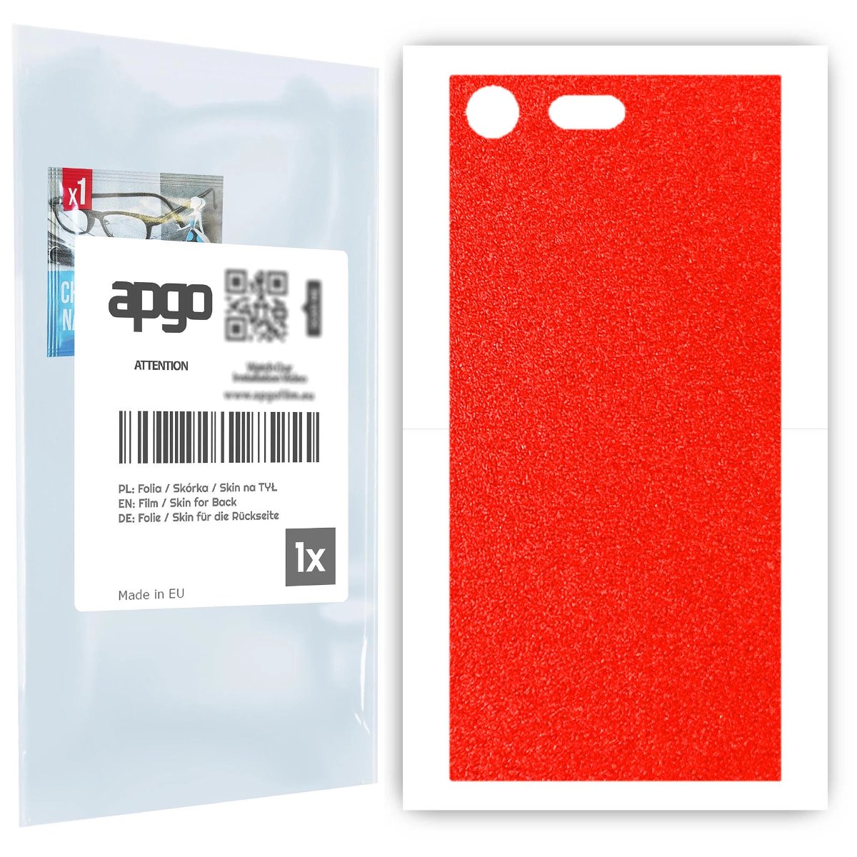 Folia naklejka skórka strukturalna na TYŁ do Sony Xperia XZ Premium -  Czerwony Pastel Matowy Chropowaty Baranek - apgo SKINS