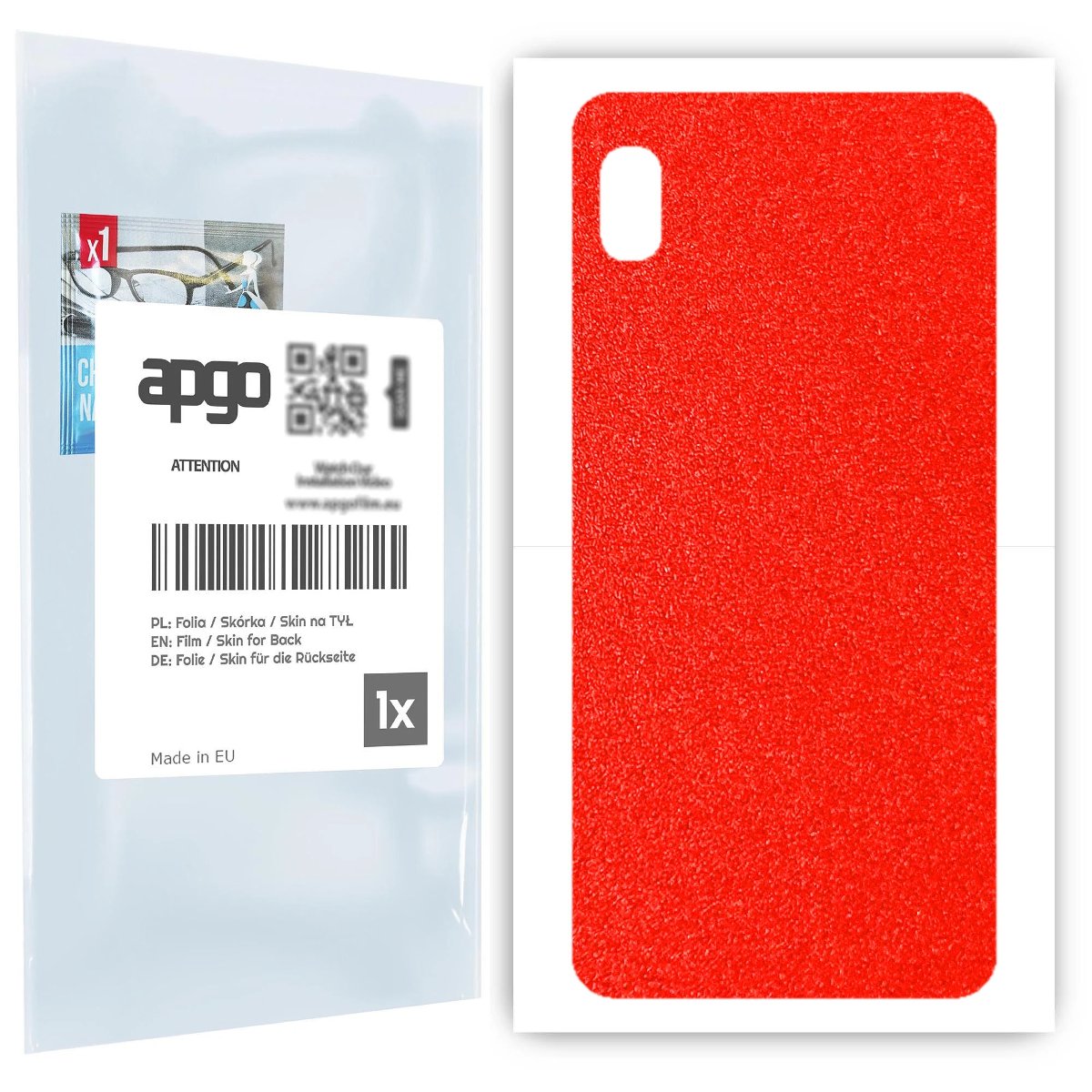 Folia naklejka skórka strukturalna na TYŁ do Samsung Galaxy A10 -  Czerwony Pastel Matowy Chropowaty Baranek - apgo SKINS