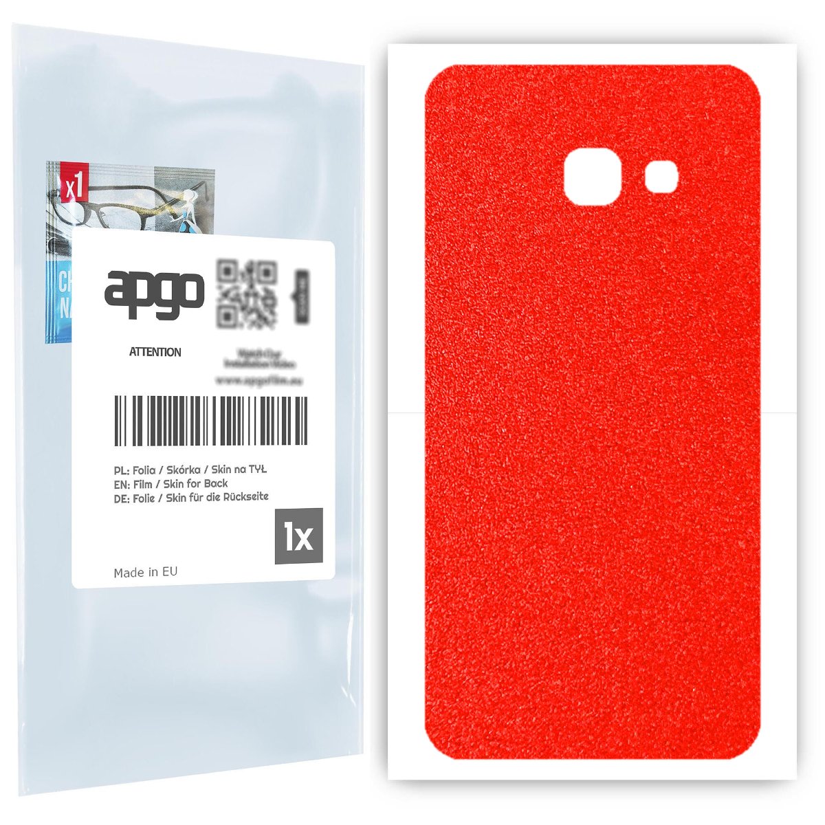 Folia naklejka skórka strukturalna na TYŁ do Samsung Galaxy A3 (2017) -  Czerwony Pastel Matowy Chropowaty Baranek - apgo SKINS