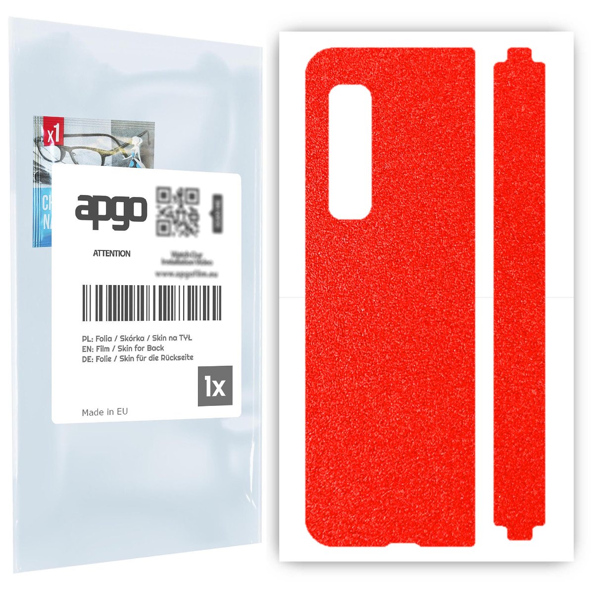 Folia naklejka skórka strukturalna na TYŁ do Samsung Galaxy Fold 5G -  Czerwony Pastel Matowy Chropowaty Baranek - apgo SKINS