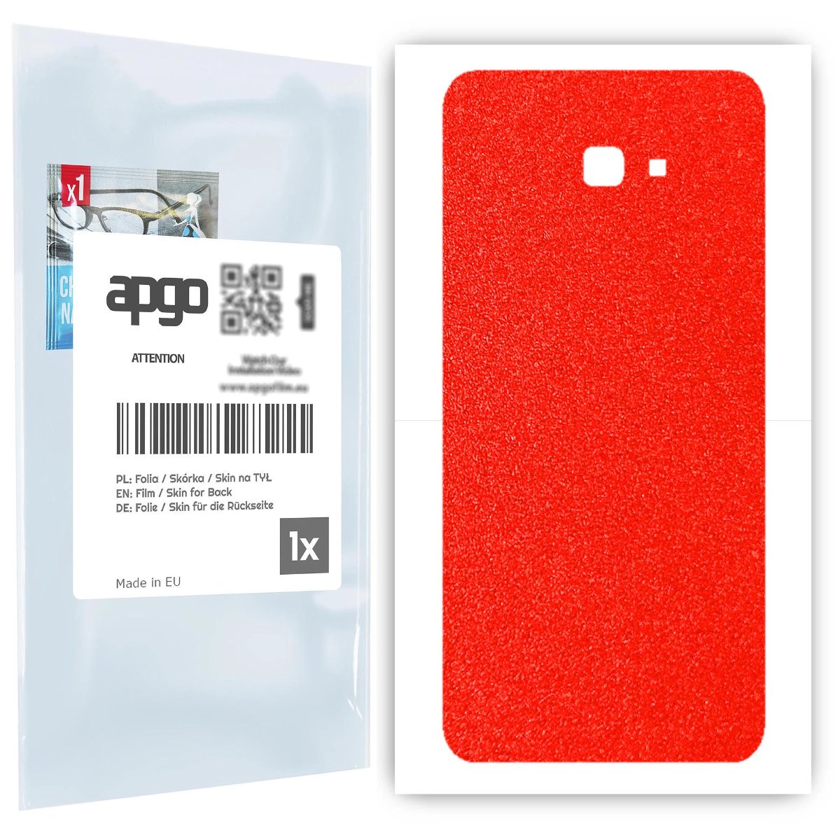 Folia naklejka skórka strukturalna na TYŁ do Samsung Galaxy J4+ -  Czerwony Pastel Matowy Chropowaty Baranek - apgo SKINS