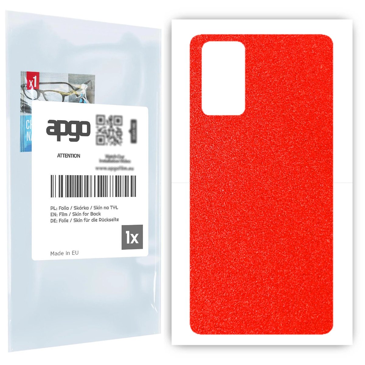 Folia naklejka skórka strukturalna na TYŁ do Samsung Galaxy Note 20 -  Czerwony Pastel Matowy Chropowaty Baranek - apgo SKINS