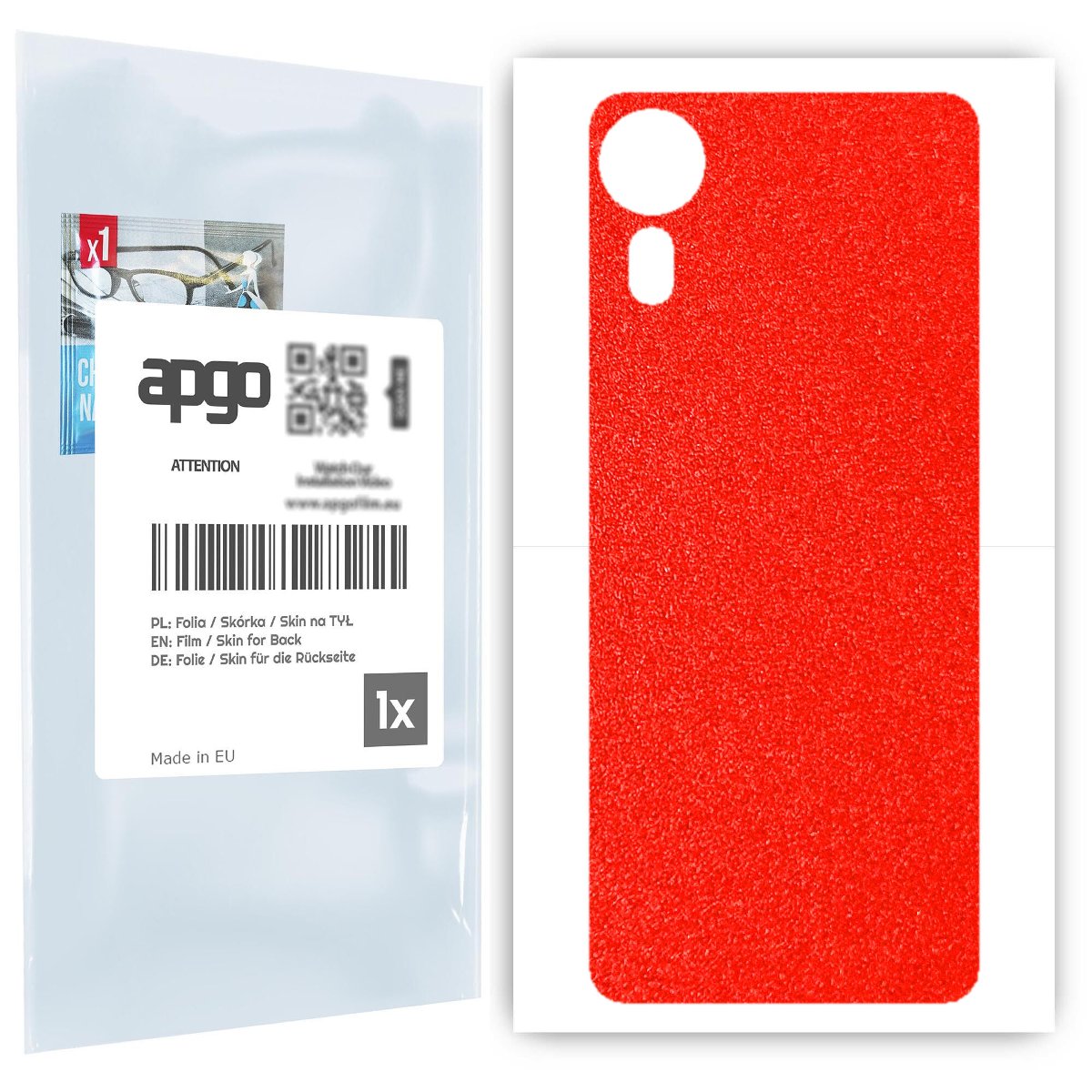 Folia naklejka skórka strukturalna na TYŁ do Samsung Galaxy XCover 5 -  Czerwony Pastel Matowy Chropowaty Baranek - apgo SKINS