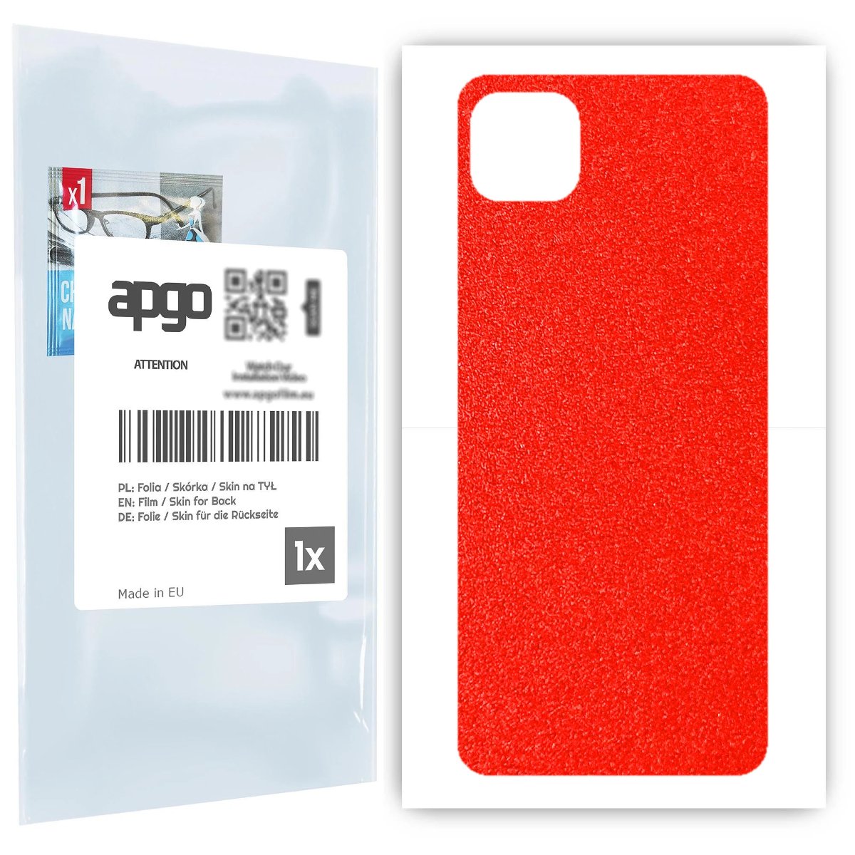 Folia naklejka skórka strukturalna na TYŁ do Samsung Galaxy A22 5G -  Czerwony Pastel Matowy Chropowaty Baranek - apgo SKINS