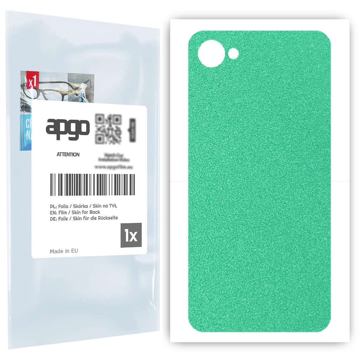 Folia naklejka skórka strukturalna na TYŁ do HTC Desire 12 -  Seledynowy Pastel Matowy Chropowaty Baranek - apgo SKINS