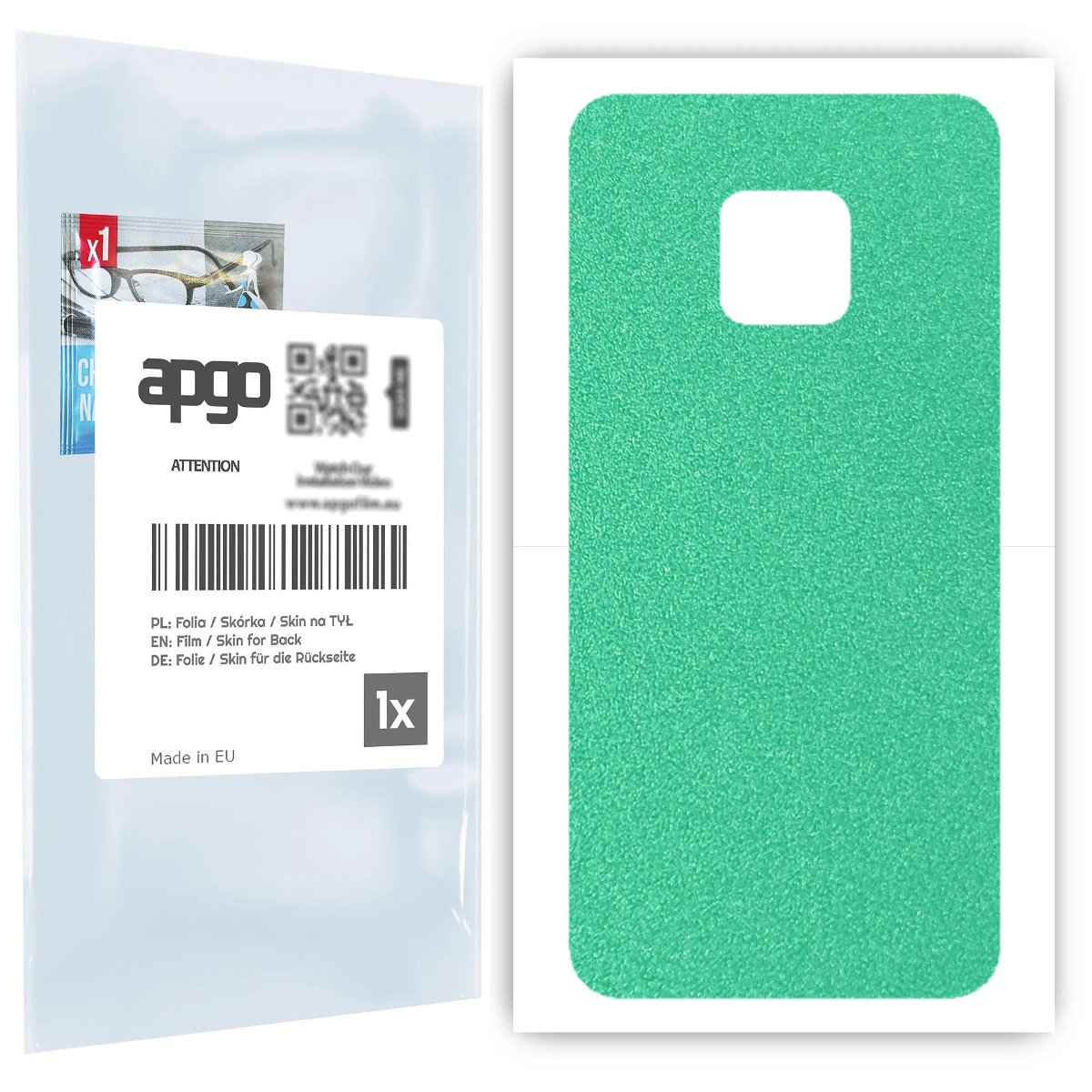 Folia naklejka skórka strukturalna na TYŁ do Huawei Mate 20 Pro -  Seledynowy Pastel Matowy Chropowaty Baranek - apgo SKINS